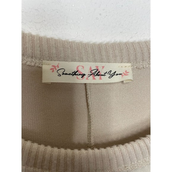 Something About You Oversized Long Sleeve Tunic Sweater Off The Shoulder Ivory - Picture 12 of 15